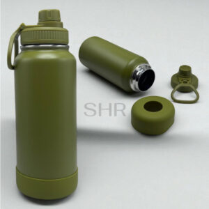 Garrafa Inox Térmica Com Capinha Protetora De Silicone Antiderrapante 1000ML